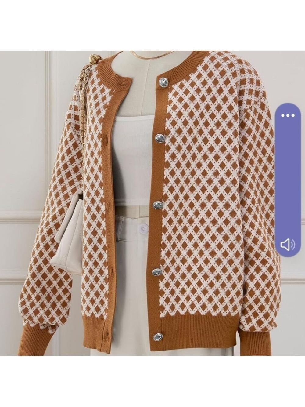 MEROKEETY Women's  Lightweight Oversized Checkered Cardigan NWT SIZE S